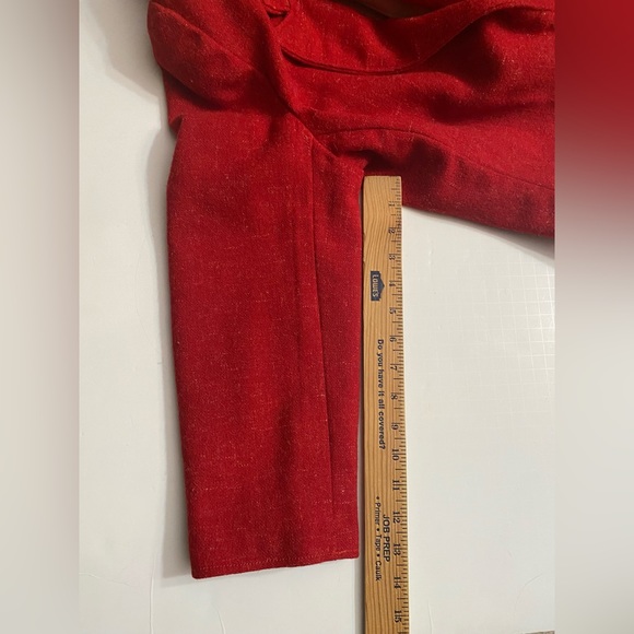 Vintage Handmade wool red Women’s Blazer Jacket - Picture 8 of 10